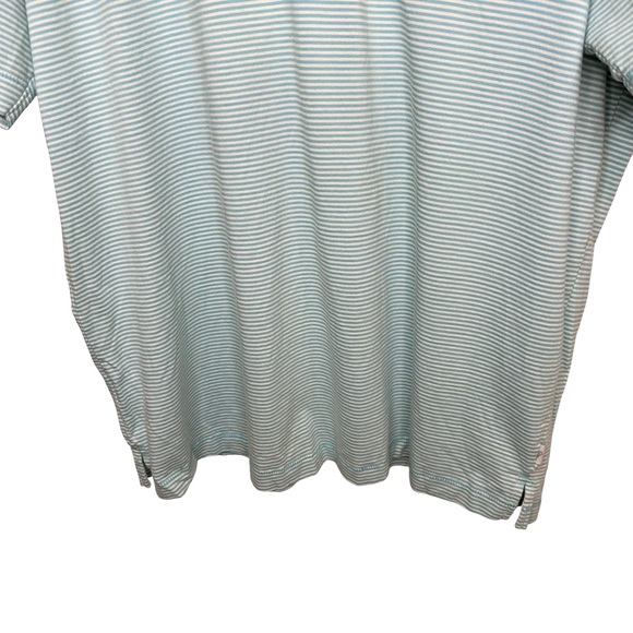 Tommy Bahama Relax Shirt Men Collared 1/4 Button Short Sleeve Striped Blue Large - Picture 11 of 14